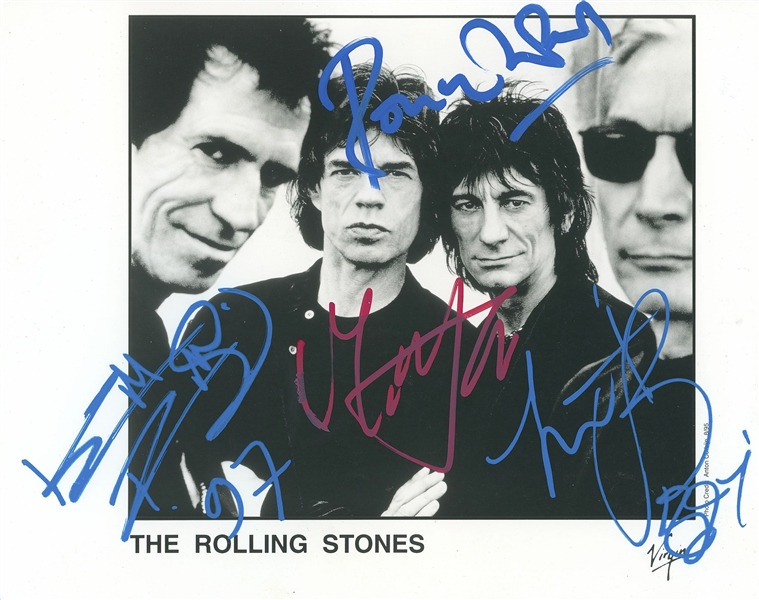 Rolling Stones Group Signed 10” x 8” Promo Photo (4 Sigs) (Third Party Guaranteed) 