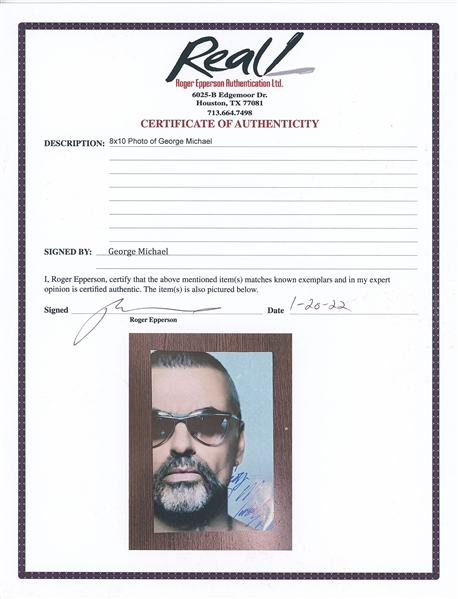 George Michael Signed 8” x 12” Photo (Roger Epperson/REAL Authentication) 