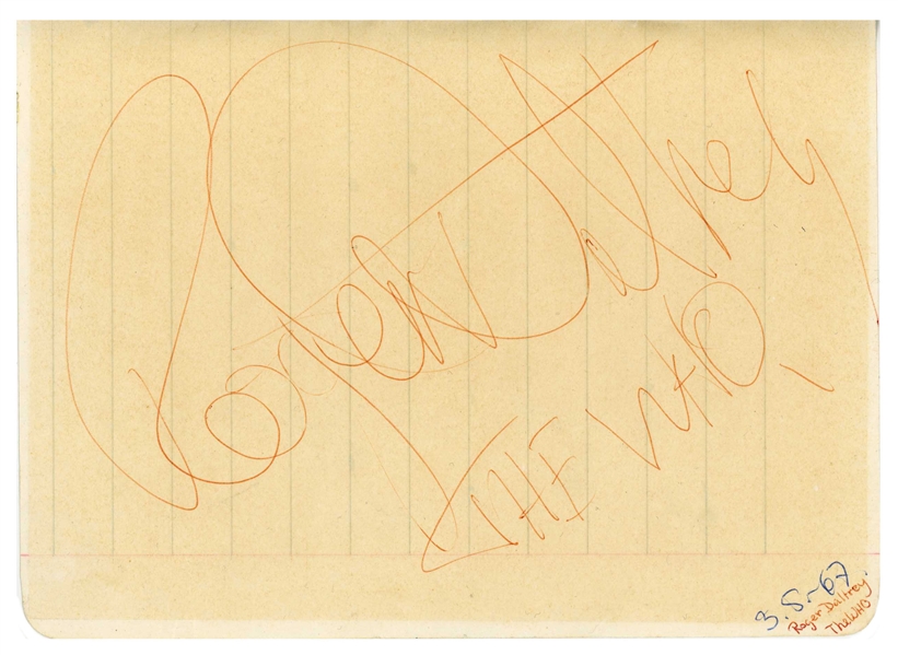 The Who 1967 Vintage Group Signed Page Set w/ Moon From Gothenburg (Sweden) (4 Sigs) (Tracks COA)