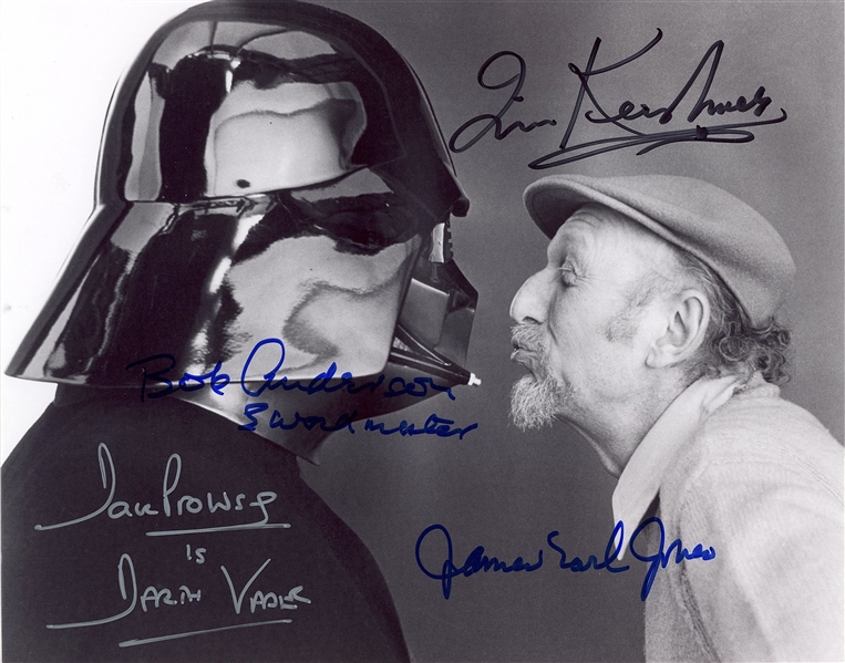Star Wars: Prowse, Jones, Anderson & Kershner Signed 10” x 8” Photo from “The Empire Strikes Back” (Third Party Guaranteed)