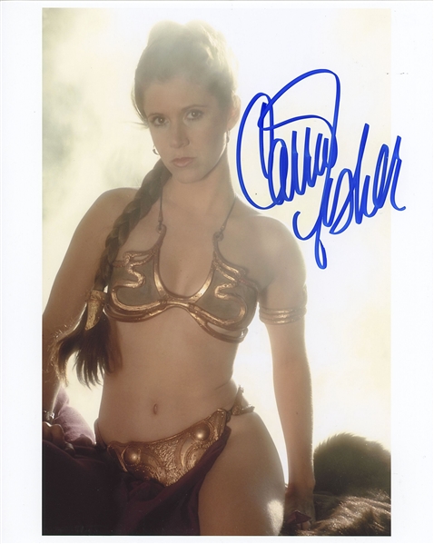 Star Wars: Carrie Fisher Signed 8” x 10” “Slave Leia” Photo from “Return of the Jedi” (Third Party Guaranteed)