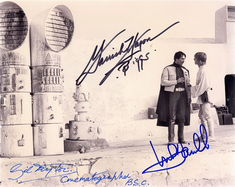 Star Wars: Hamill, Hagon & Taylor “Tatooine” Signed 10” x 8” Photo from “A New Hope” (Third Party Guaranteed)