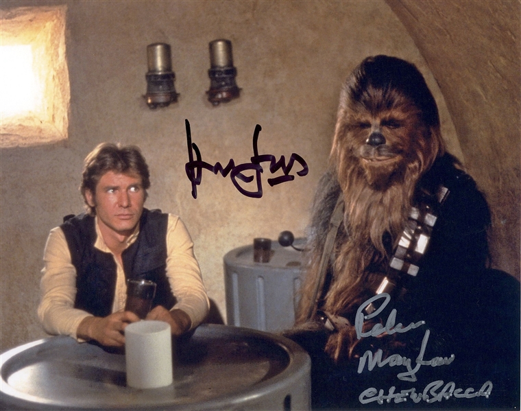 Star Wars: Harrison Ford & Peter Mayhew Signed “Mos Eisley Cantina” 10” x 8” Photo from “A New Hope” (Third Party Guaranteed)
