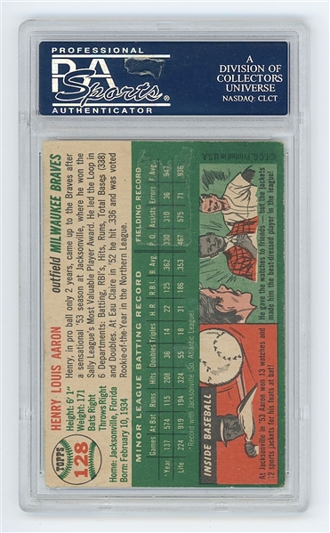 Hank Aaron 1954 Topps #128 (PSA Graded VG-EX 4) 