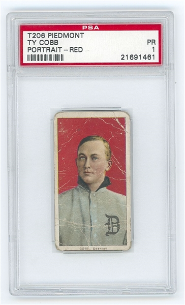 Ty Cobb 1909-11 T2-06 Piedmont (Red Portrait) (PSA Graded PR 1) 