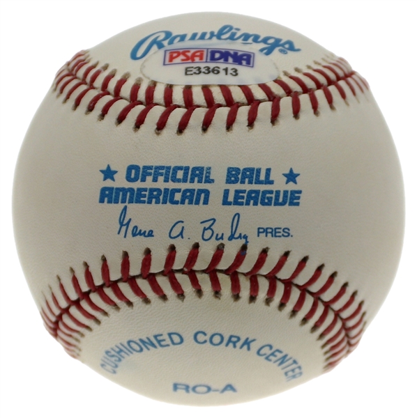 Mickey Mantle RARE Signed Official American League – Gene Budig Baseball (PSA/DNA LOA) 