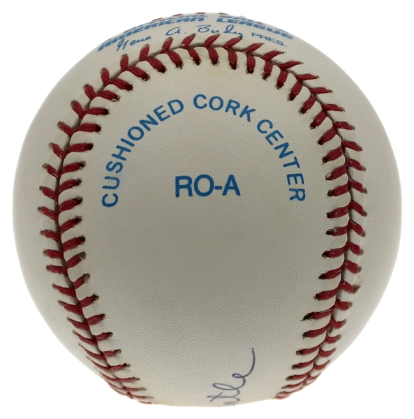 Mickey Mantle RARE Signed Official American League – Gene Budig Baseball (PSA/DNA LOA) 