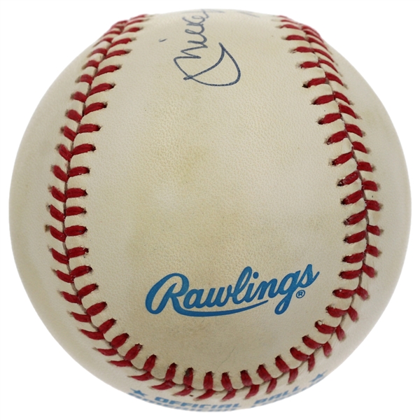 Mickey Mantle Signed & Inscribed # 7 Official American League Baseball (Upper Deck Authentication) 