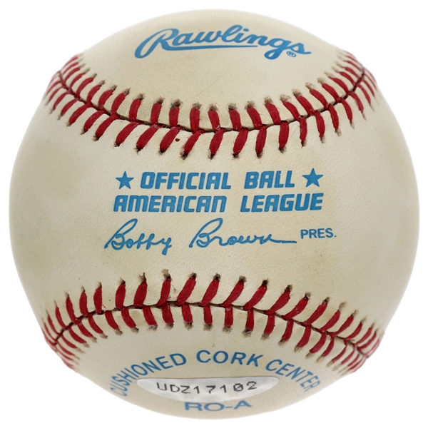 Mickey Mantle Signed & Inscribed # 7 Official American League Baseball (Upper Deck Authentication) 