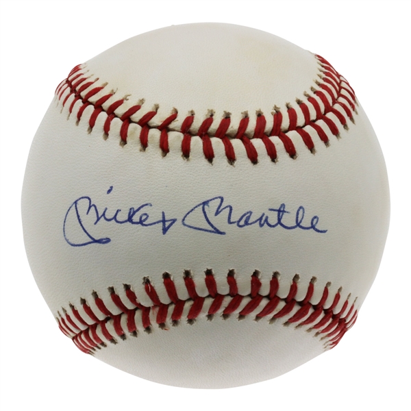 Mickey Mantle Signed Official American League Baseball (JSA LOA) 