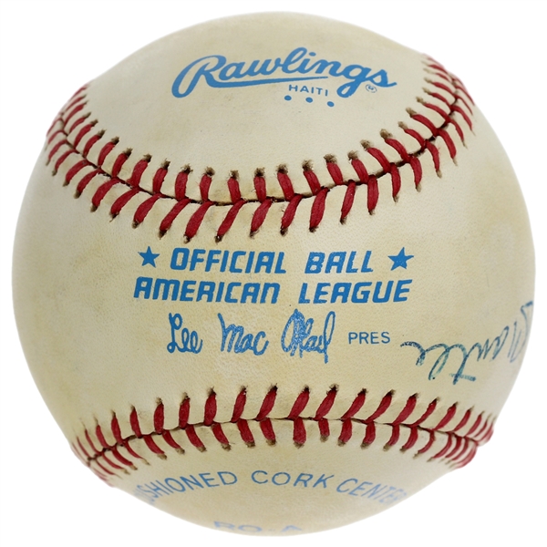 Mickey Mantle & Billy Martin Dual Signed OAL Lee MacPhail NY Yankees Baseball (JSA LOA) 
