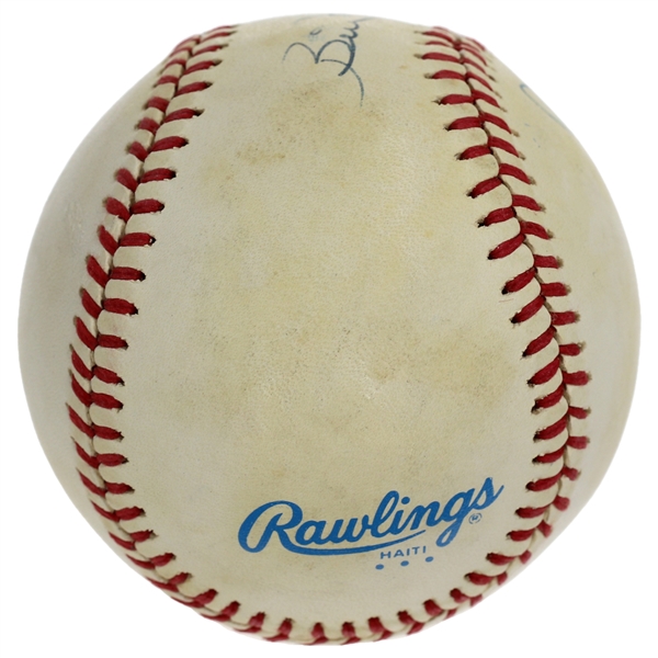 Mickey Mantle & Billy Martin Dual Signed OAL Lee MacPhail NY Yankees Baseball (JSA LOA) 
