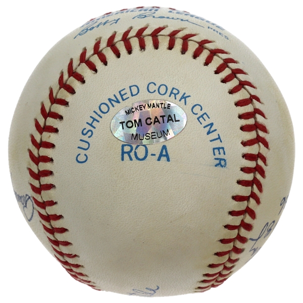 Mickey Mantle # 7 Signed & Inscribed Baseball Including Gumpert & Lonborg - His 1st and Last Home Run Pitchers (JSA LOA) 