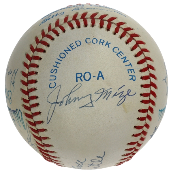 NY Yankees 1953 Team Signed WS Championship OAL Baseball with Mantle, Berra, Ford, Martin (16 Sigs) (JSA LOA) 