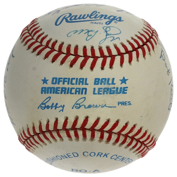 NY Yankees 1953 Team Signed WS Championship OAL Baseball with Mantle, Berra, Ford, Martin (16 Sigs) (JSA LOA) 