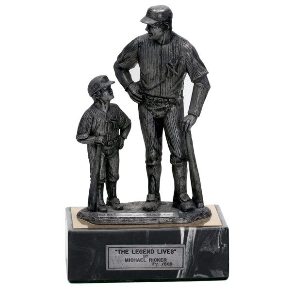 Mickey Mantle signed 10.5” Pewter Sculpture Titled The Legend Lives Mickey Mantle LE # 97 of 500 (JSA LOA) 