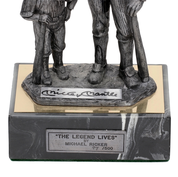 Mickey Mantle signed 10.5” Pewter Sculpture Titled The Legend Lives Mickey Mantle LE # 97 of 500 (JSA LOA) 