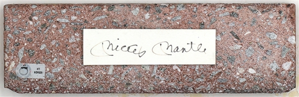 Mickey Mantle Signed Yankee Stadium’s Monument Park Brick Display Plaque (JSA, MLB & Steiner Authentication)  