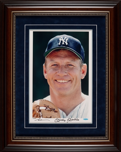 Mickey Mantle Signed Neil Leifer Framed 24 x 30 Color Photograph # 21 of 500 (UDA & PSA/DNA Authentication) 