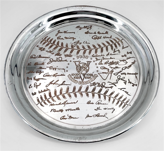 NY Yankees 1953 World Series Silver Plate Given to Team Members Only - Celebrates 5 Straight WS Titles 