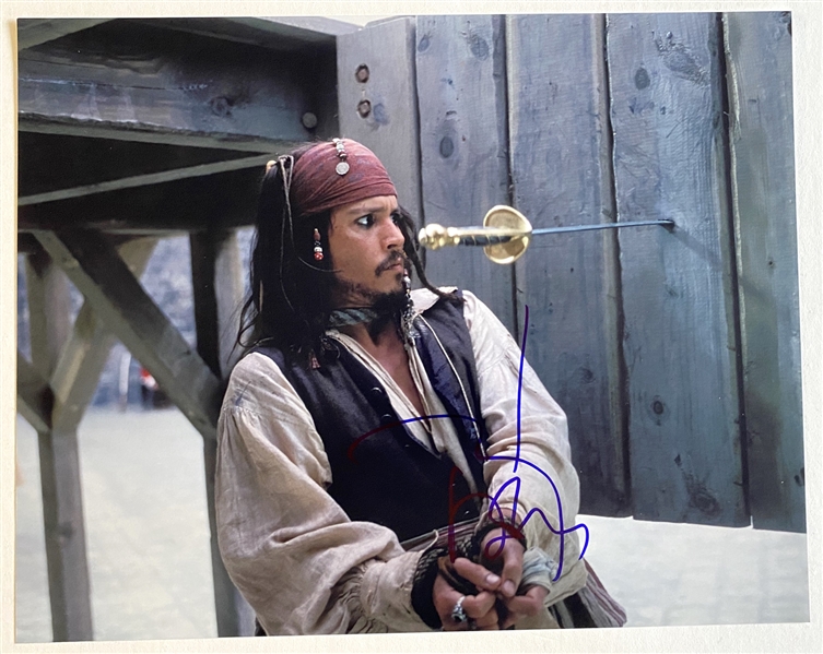 Pirates of the Caribbean: Johnny Depp In-Person Signed 14” x 11” Photo (JSA Authentication)
