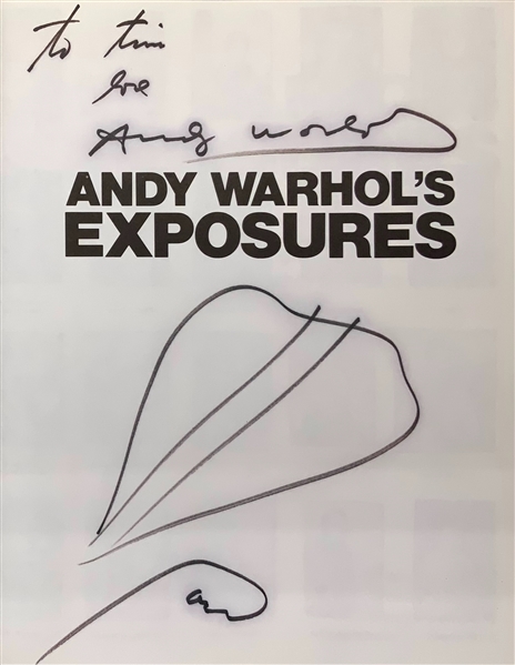 Andy Warhol Thrice-Signed “Exposures” Book w/ Sketch (Third Party Guaranteed)