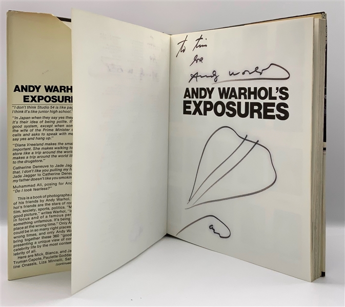 Andy Warhol Thrice-Signed “Exposures” Book w/ Sketch (Third Party Guaranteed)