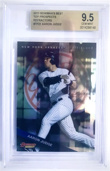 Aaron Judge 2015 Bowman’s Best Top Prospects Refractors #TP21 (Graded GEM MINT 9.5) 