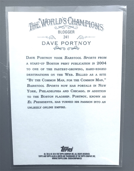 Dave Portnoy 2014 Topps Allen & Ginter’s Personality Card
