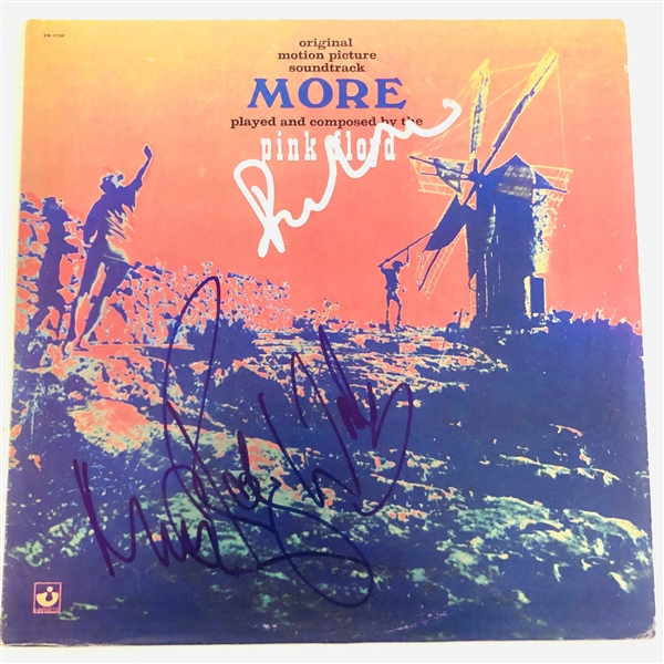Pink Floyd In-Person Group Signed More Record Album (3 Sigs) (John Brennan Collection) (Beckett Authentication)