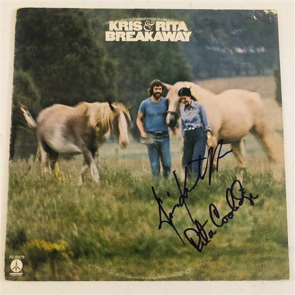 Kris Kristofferson & Rita Coolidge In-Person Signed Kris & Rita Break Away Album Record (John Brennan Collection) (JSA Authentication)