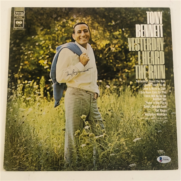 Tony Bennett Signed Autograph Yesterday I Heard the Rain Album Record LP (John Brennan Collection) (Beckett Authentication)