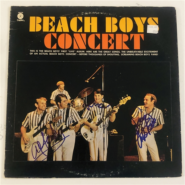 Beach Boys Group Signed Concert Album Record (3 Sigs) (John Brennan Collection) (Beckett Authentication)