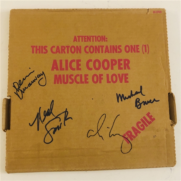 Alice Cooper Band Signed Muscle of Love Album Record (4 Sigs) (John Brennan Collection) (JSA Authentication)