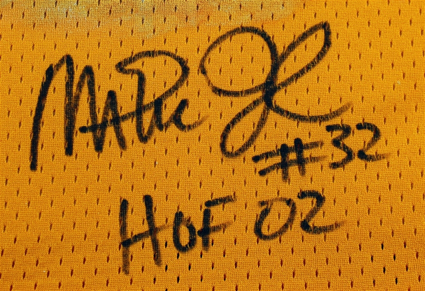 Magic Johnson Signed One-of-a-Kind Hand Painted Jersey in Custom Framed Display (Beckett/BAS)