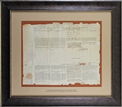 Thomas Jefferson & James Madison Signed Four Languages Ships Passport in Custom Framed Display (JSA LOA)