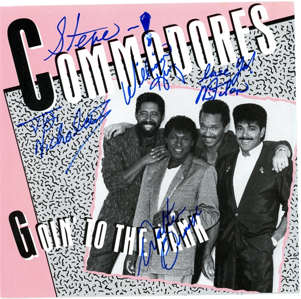 The Commodores Group Signed Goin to the Bank 45 RPM Album Cover (4 Sigs)(Epperson/REAL LOA)