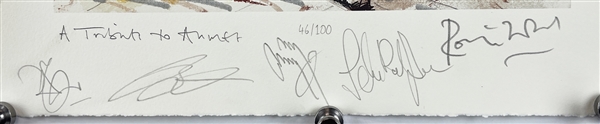 Led Zeppelin Group Signed Limited Edition Ronnie Wood A Tribute to Ahmet Lithograph (Beckett/BAS)