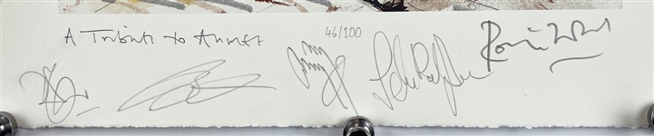 Led Zeppelin Group Signed Limited Edition Ronnie Wood A Tribute to Ahmet Lithograph (Beckett/BAS)