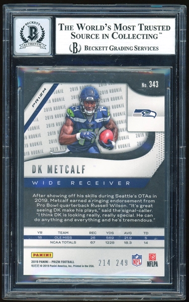 DK Metcalf Signed 2019 Panini Prizm Orange #343 RC with RARE full name - Gem Mint 10 Autograph! (BAS Encapsulated)