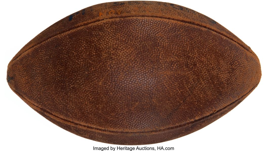 1961 Ernie Davis Presentational Game Ball from 11/4/61 Syracuse vs. University of Pittsburgh Game. :: Photomatched to Presentation Event!