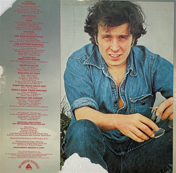 Don McLean Signed Prime Time Promotional Album Cover (Beckett/BAS)