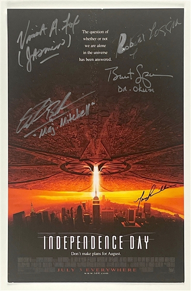 Independence Day Cast-Signed 11” x 17” Mini Poster (4 Sigs) (Third Party Guaranteed) 