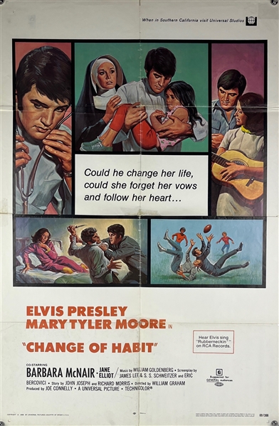 Elvis 1969 27 x 41 Change of Habit Movie Poster #69/366 