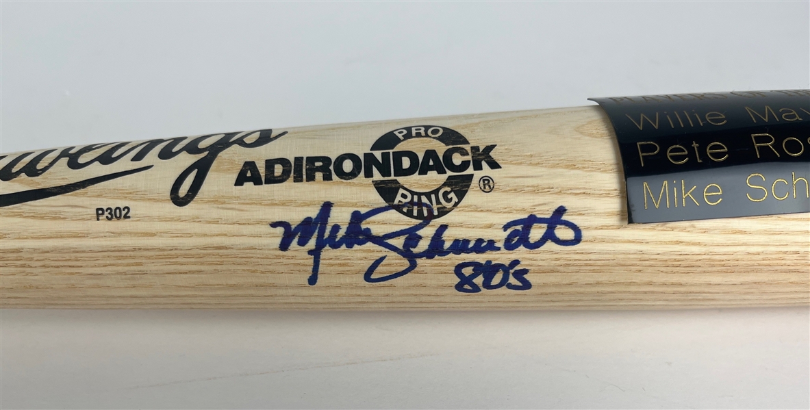 Mays, Rose, & Schmidt Signed 'Players of the Decade' Commemorative Bat (Beckett/BAS)