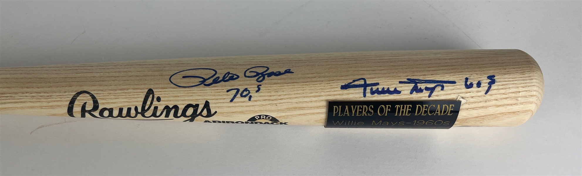 Mays, Rose, & Schmidt Signed 'Players of the Decade' Commemorative Bat (Beckett/BAS)