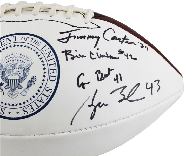 US Presidents ULTRA RARE Signed Custom Presidential Seal Football with Obama, Clinton, Bushes & Carter (JSA LOA)