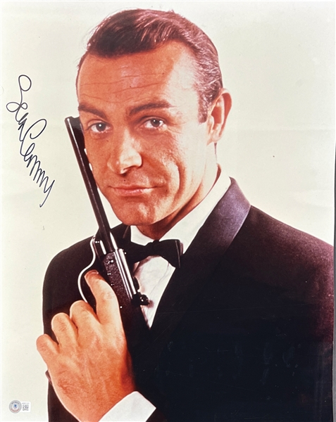 Sean Connery RARE Signed 16 x 20 Color Photo as Agent 007: James Bond! (Steve Grad Collection)(Beckett/BAS LOA)