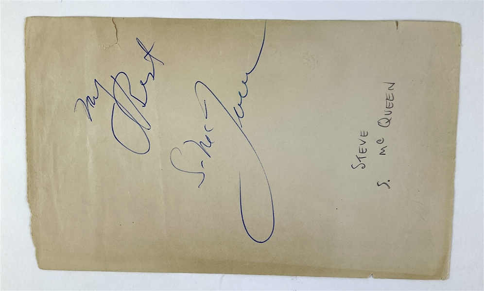 Steve McQueen Vintage Signed Album Page (Third Party Guaranteed)