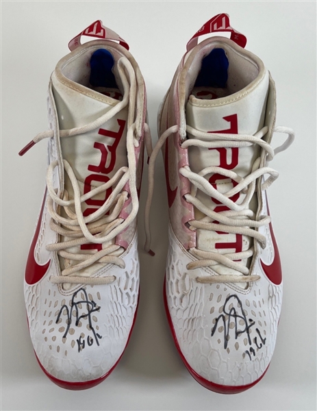 (2) Mike Trout Signed 2019 MVP Season Game Used Nike Cleats (Anderson Authentics LOA)